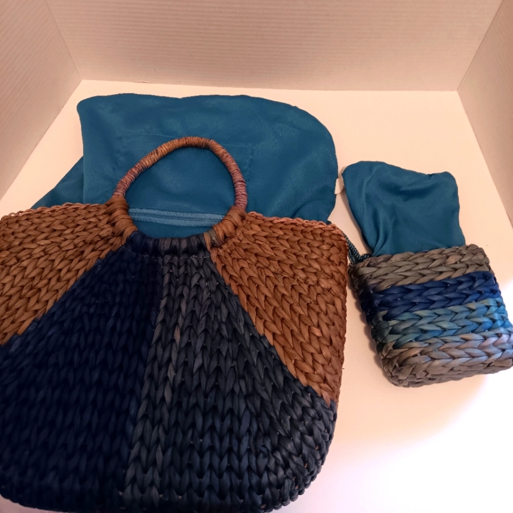 Euc!!! Multicolored Basket Bag Bundle - image 7